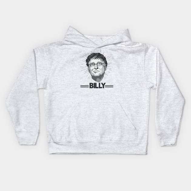 BILLY GATES Kids Hoodie by theanomalius_merch